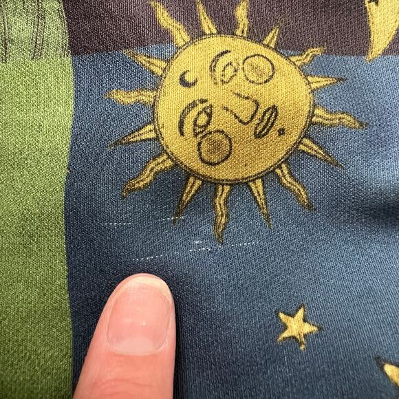 Women's Celestial Wide Leg Pull On Pants XS Mushrooms Moons Boho Gypsy Festival - Picture 10 of 11